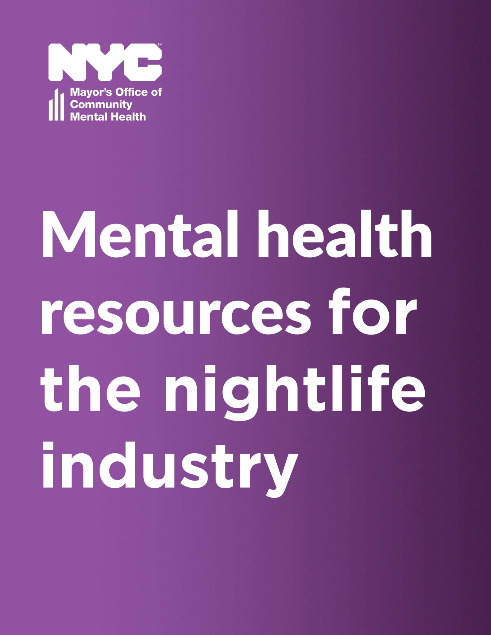 Support for all New Yorkers Mayor's Office of Community Mental Health