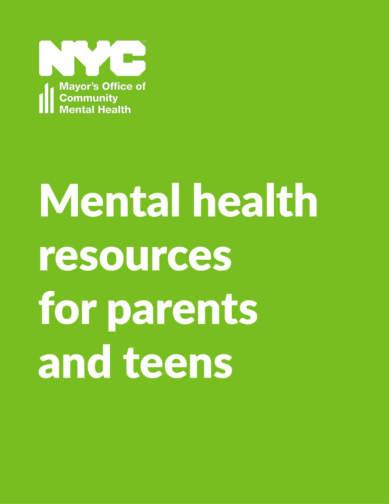 Mental Health Resources For Parents And Teens Mayor s Office Of 