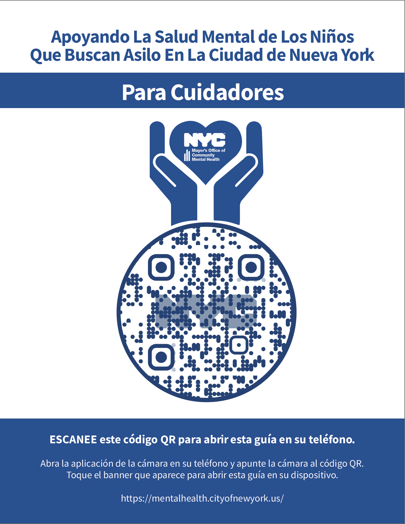 Asylum Seeker Guide – QR Flyer – Caregiver Spanish