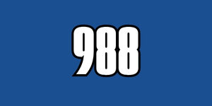 NYC 988 placeholder graphic with large white 988 text on a blue background.